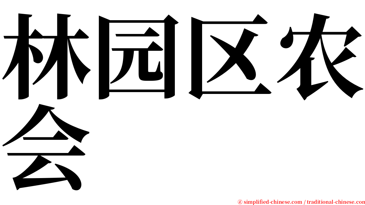 林园区农会 serif font