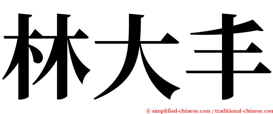 林大丰 serif font