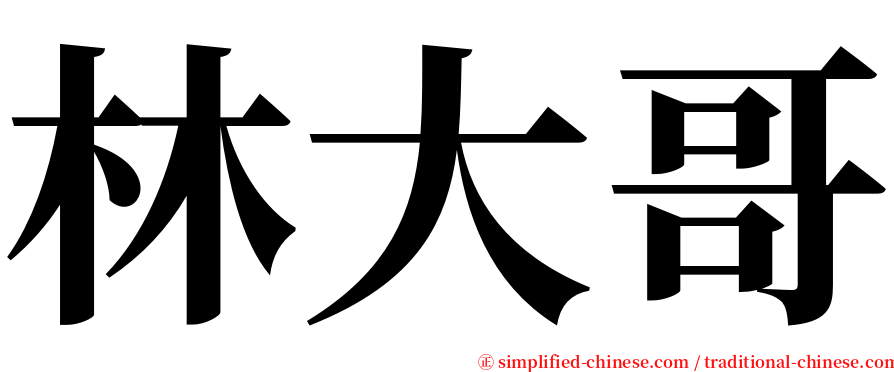 林大哥 serif font