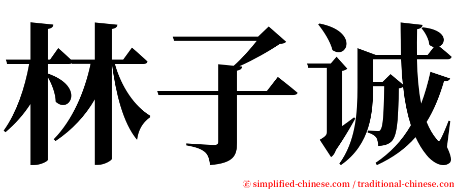 林子诚 serif font