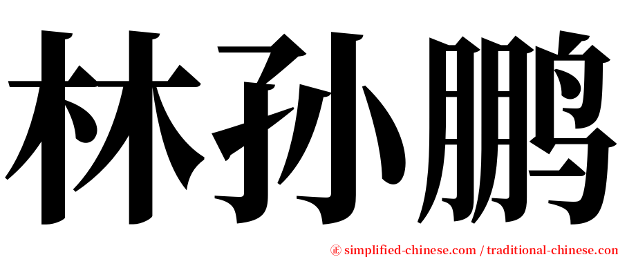 林孙鹏 serif font