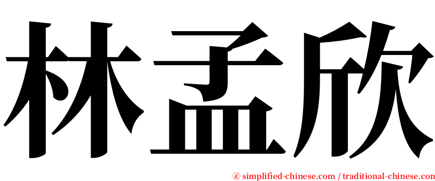 林孟欣 serif font