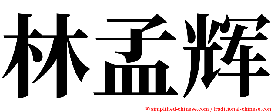 林孟辉 serif font