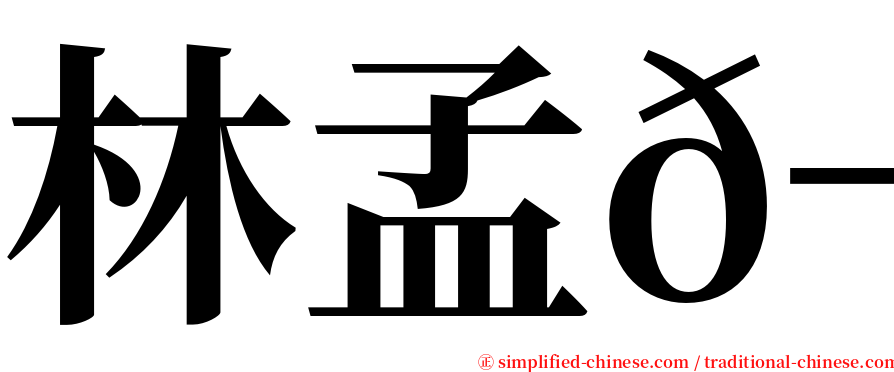 林孟𬀩 serif font