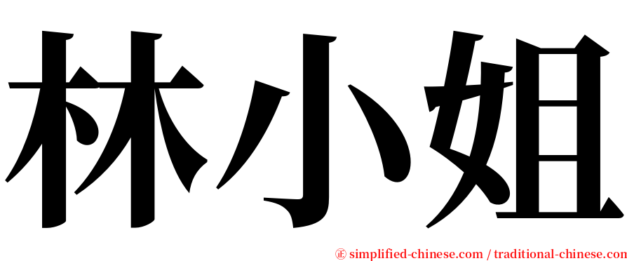 林小姐 serif font