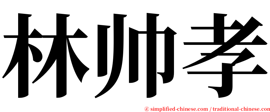 林帅孝 serif font