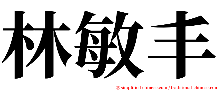 林敏丰 serif font