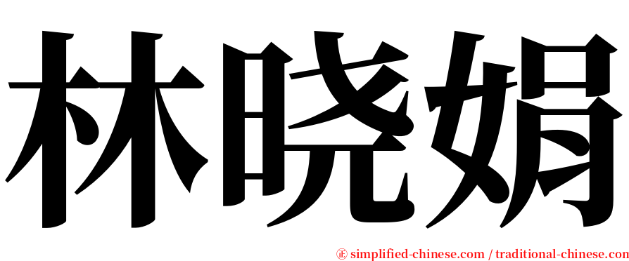 林晓娟 serif font