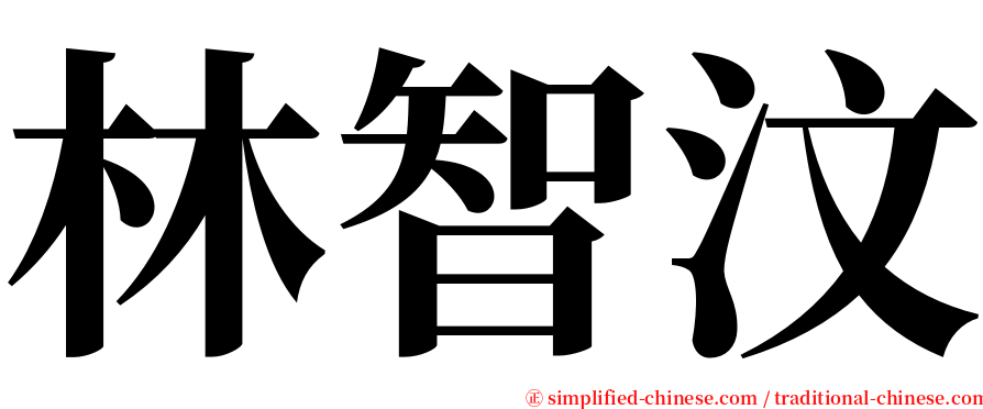 林智汶 serif font