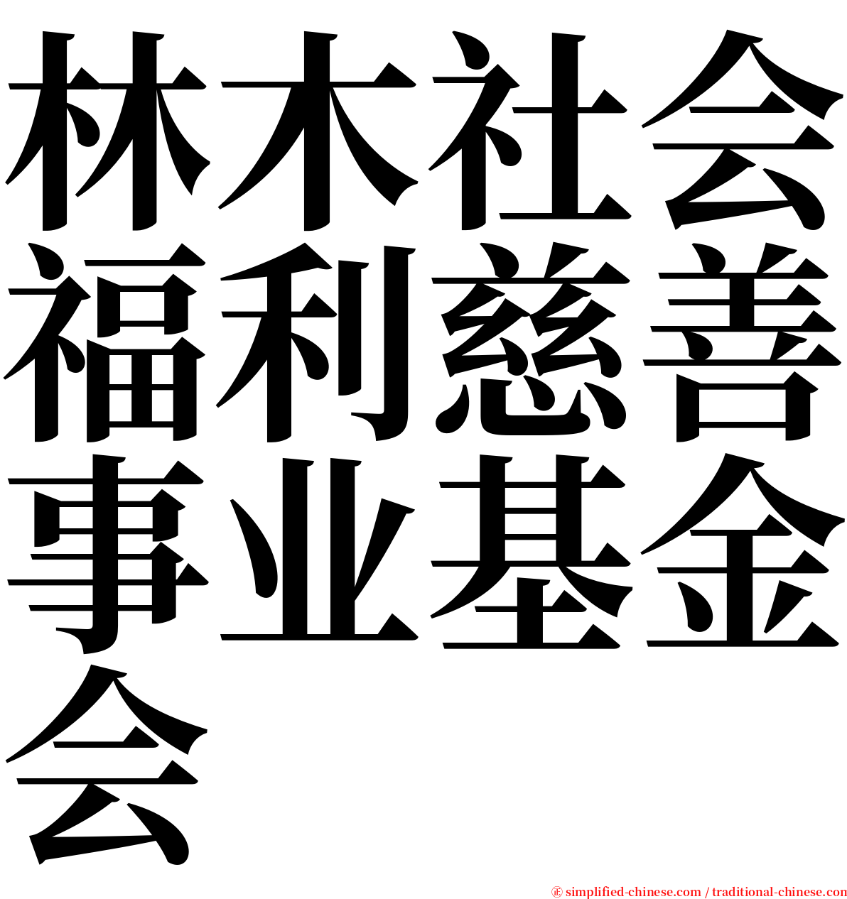 林木社会福利慈善事业基金会 serif font