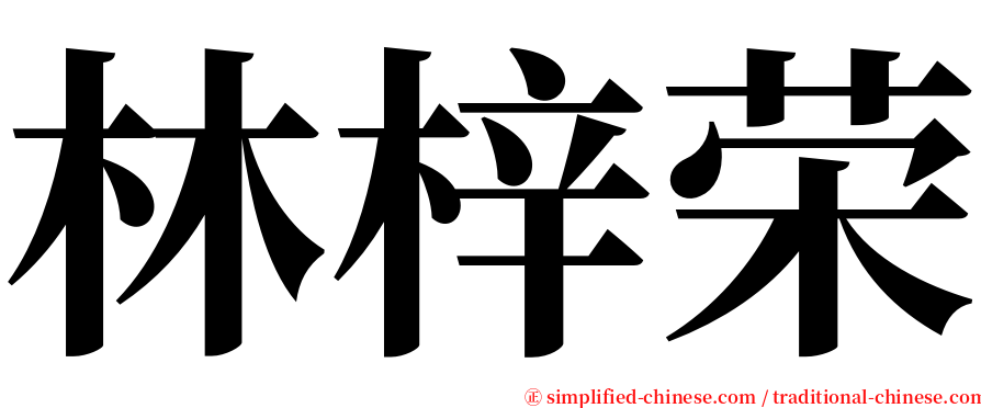林梓荣 serif font