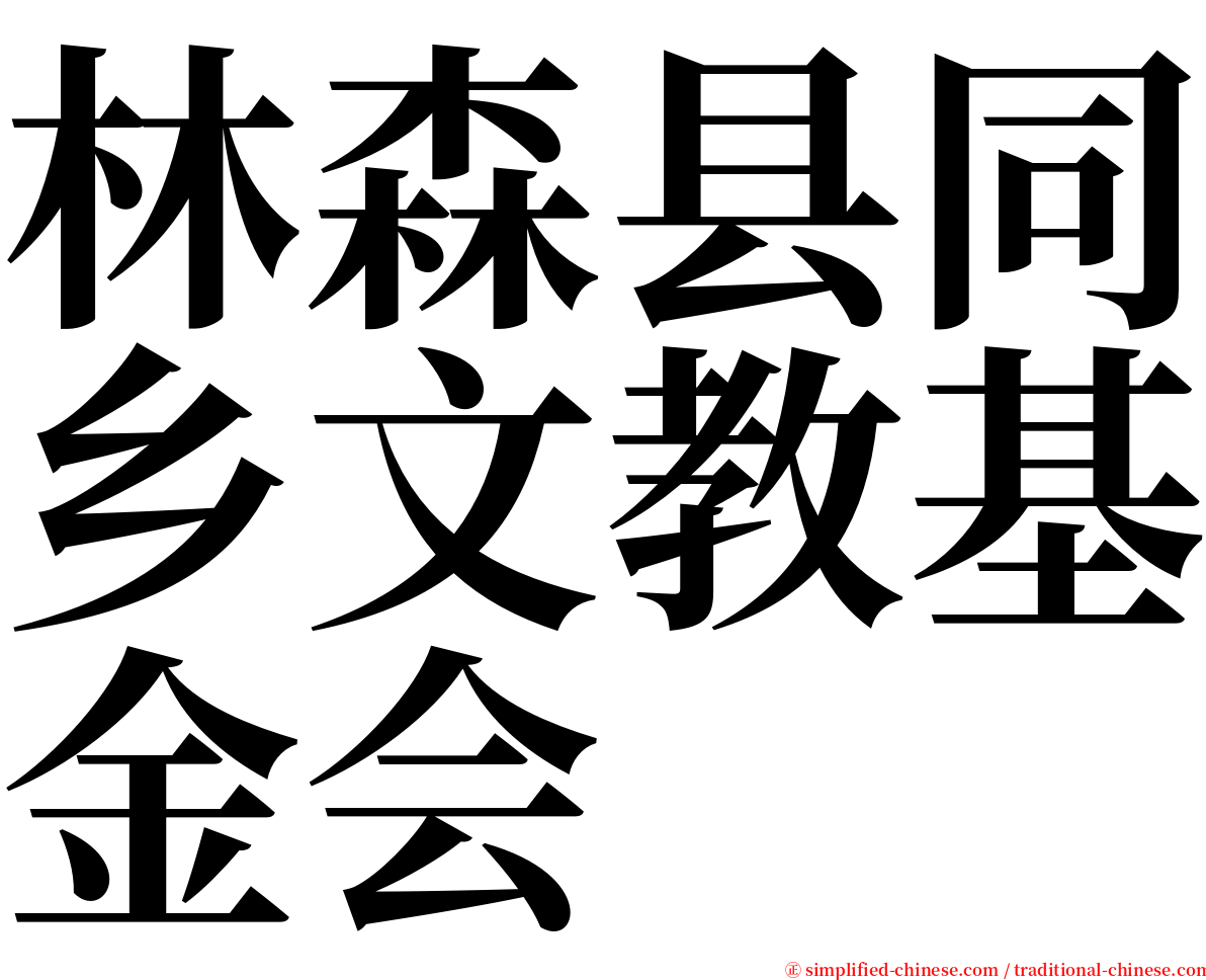 林森县同乡文教基金会 serif font