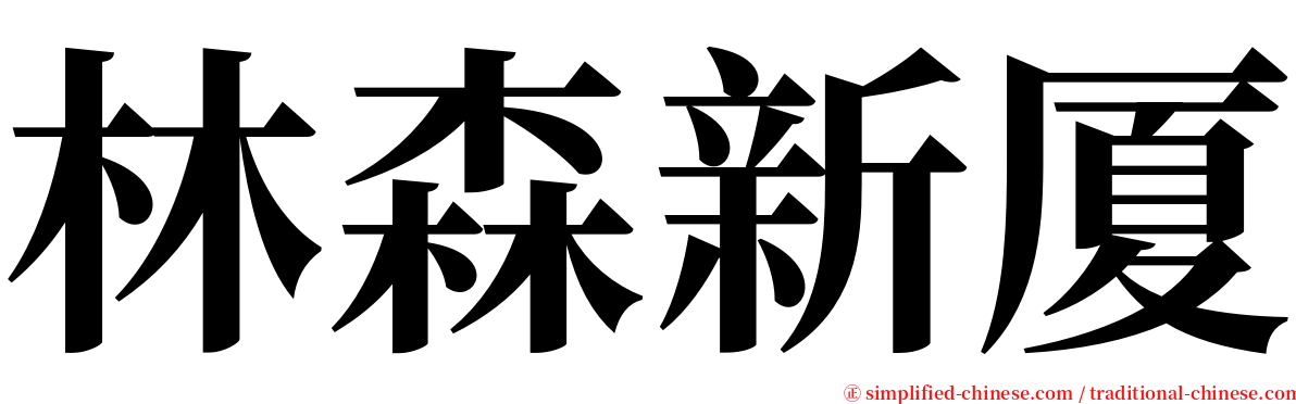 林森新厦 serif font