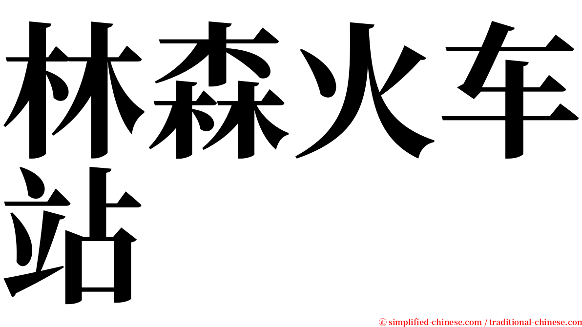 林森火车站 serif font