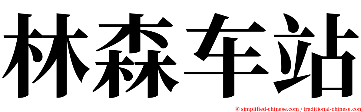 林森车站 serif font