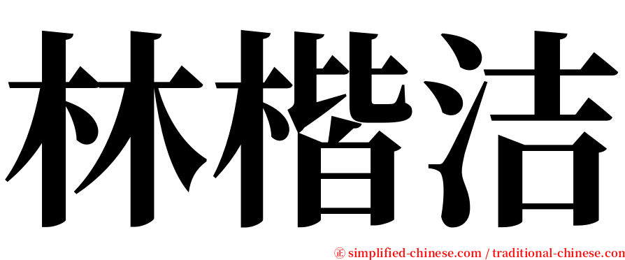 林楷洁 serif font