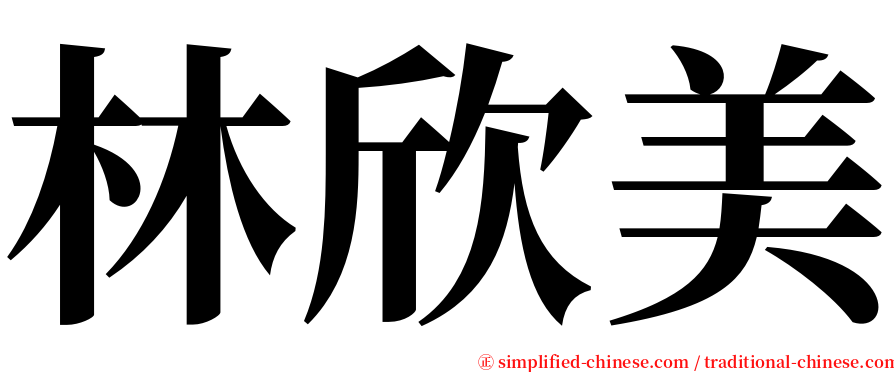 林欣美 serif font