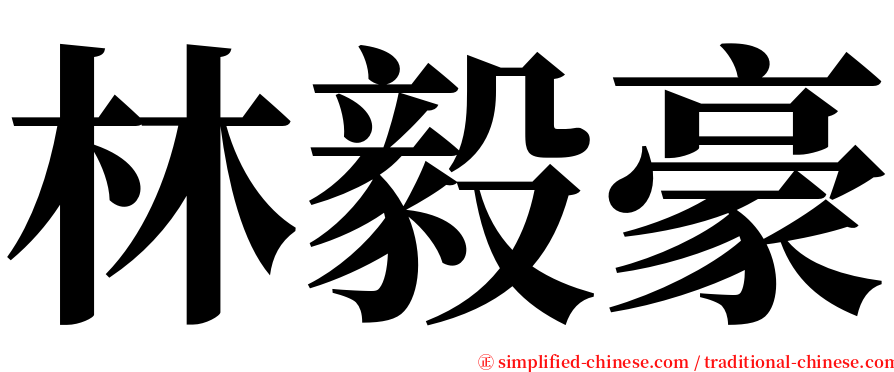 林毅豪 serif font