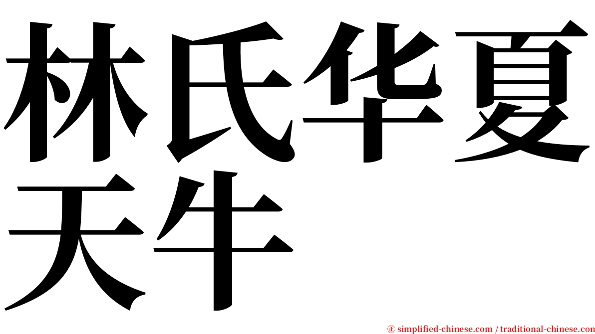 林氏华夏天牛 serif font