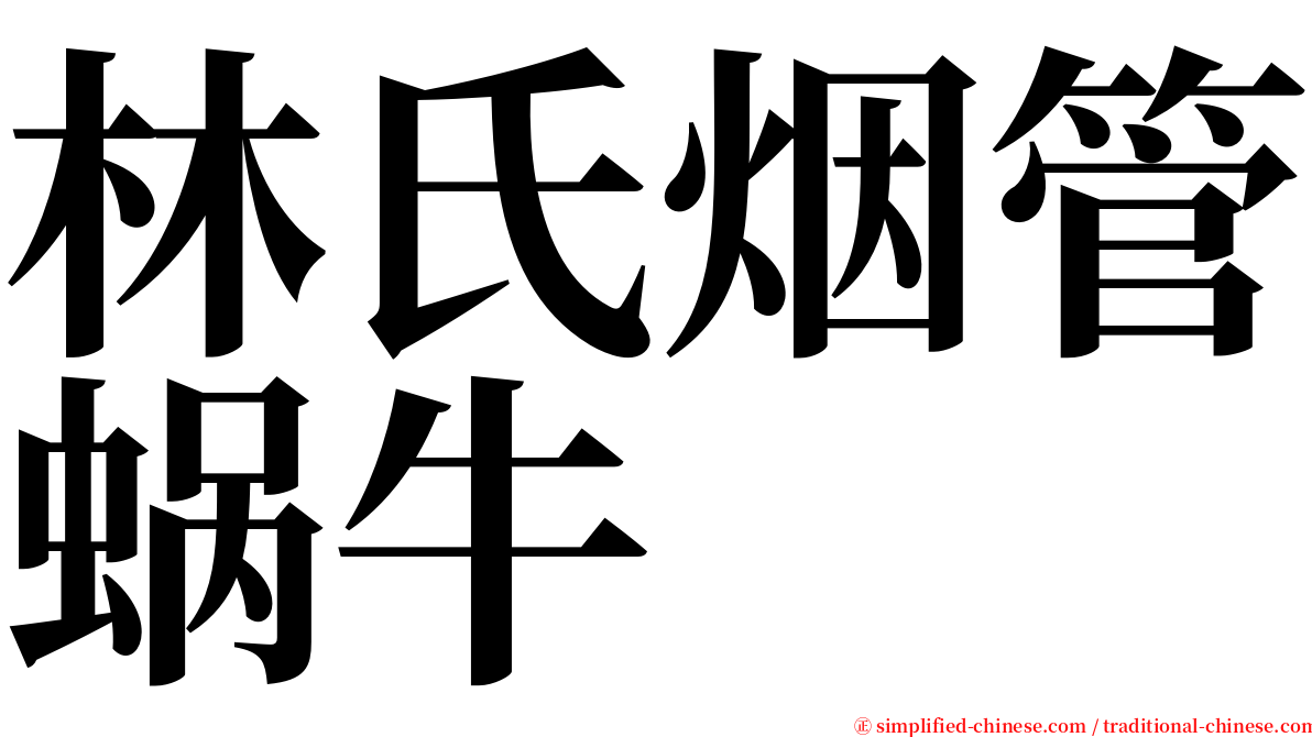 林氏烟管蜗牛 serif font