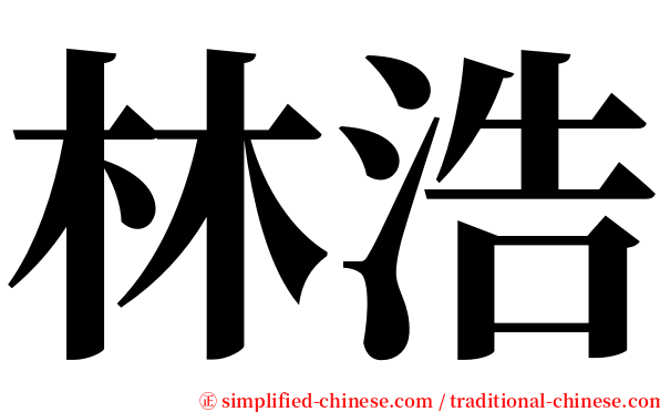 林浩 serif font