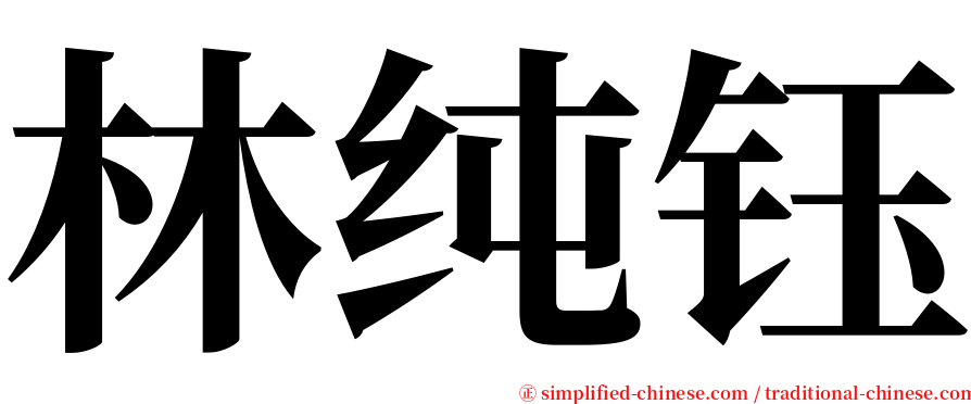 林纯钰 serif font