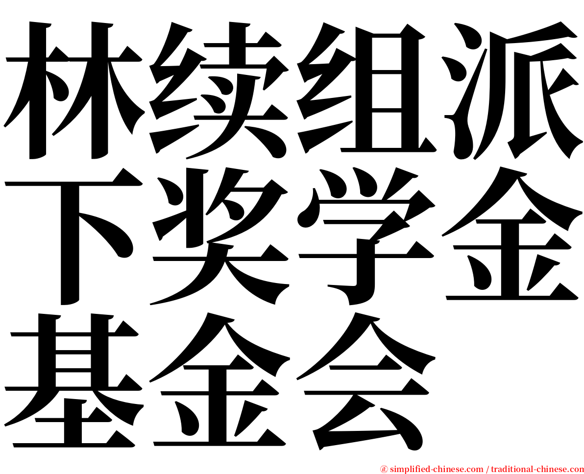 林续组派下奖学金基金会 serif font