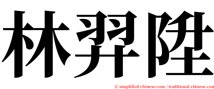 林羿陞 serif font