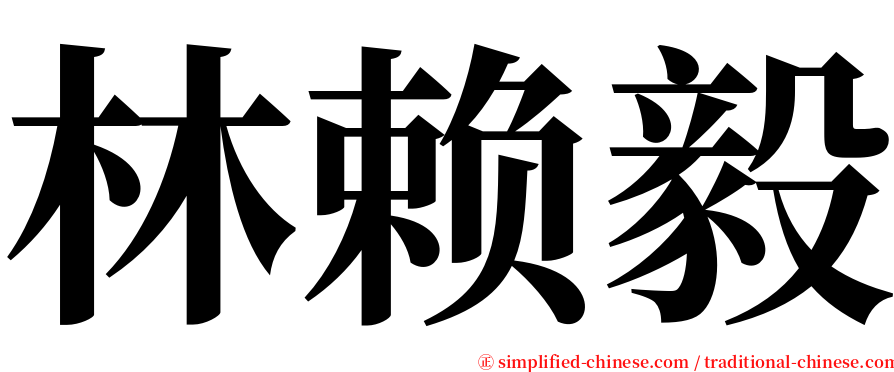 林赖毅 serif font