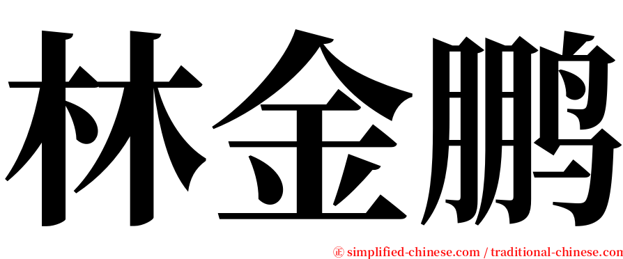 林金鹏 serif font