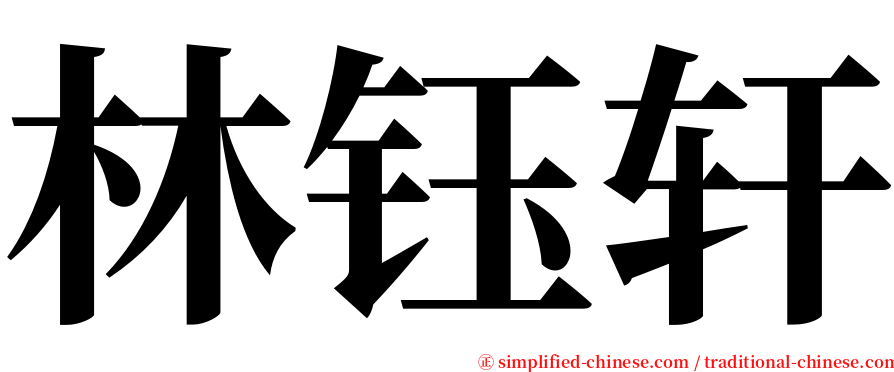 林钰轩 serif font