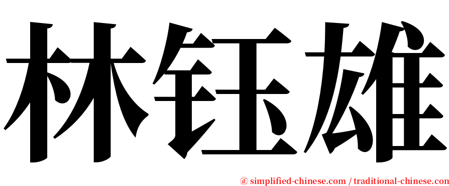 林钰雄 serif font