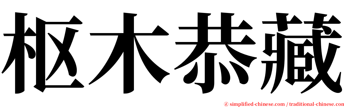 枢木恭藏 serif font