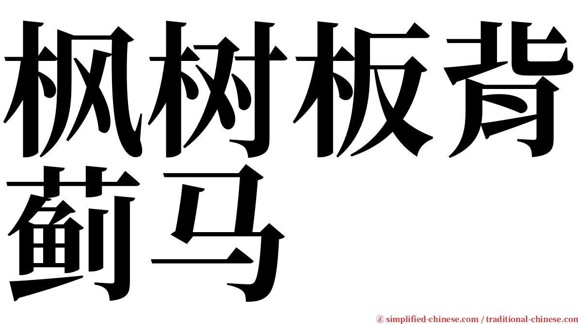 枫树板背蓟马 serif font