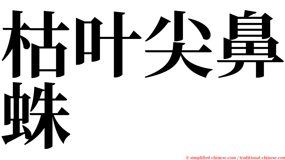 枯叶尖鼻蛛 serif font