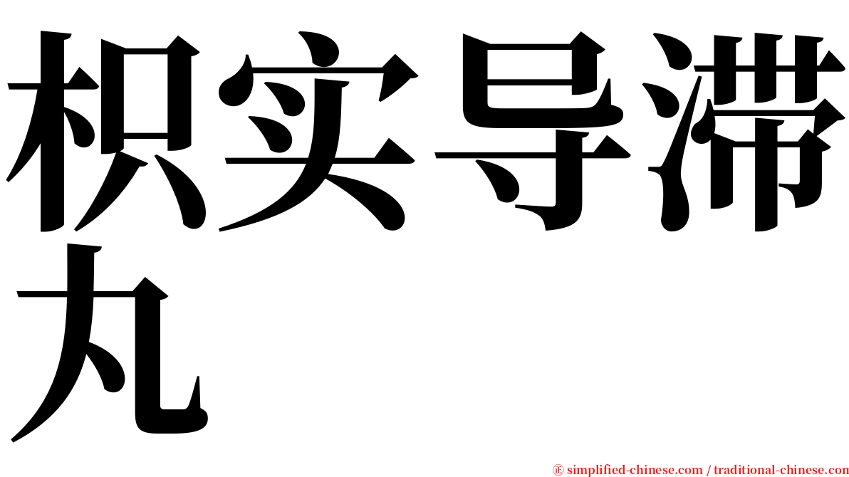 枳实导滞丸 serif font