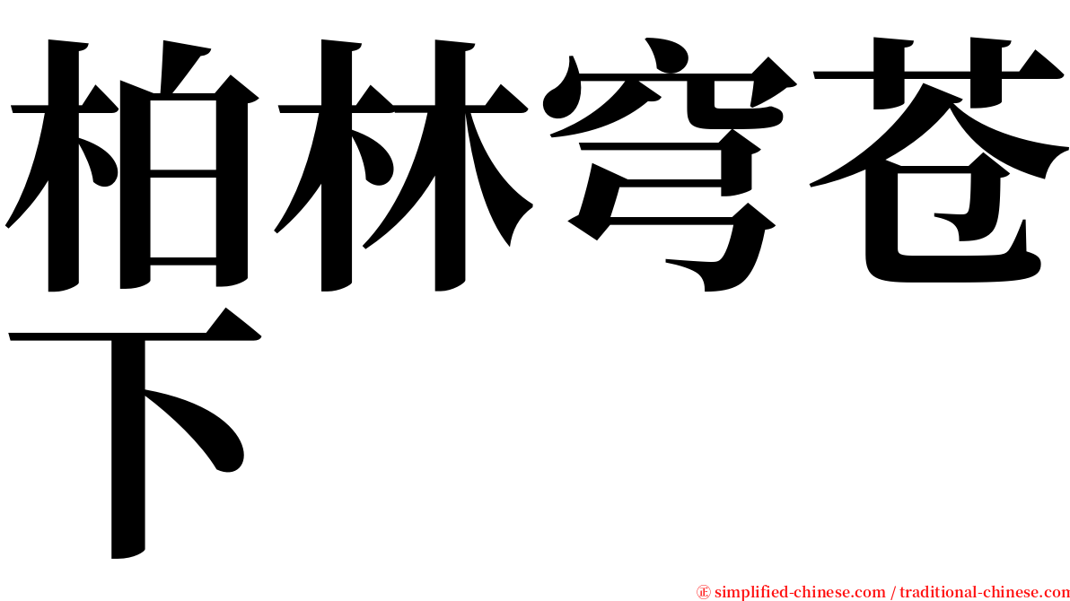 柏林穹苍下 serif font