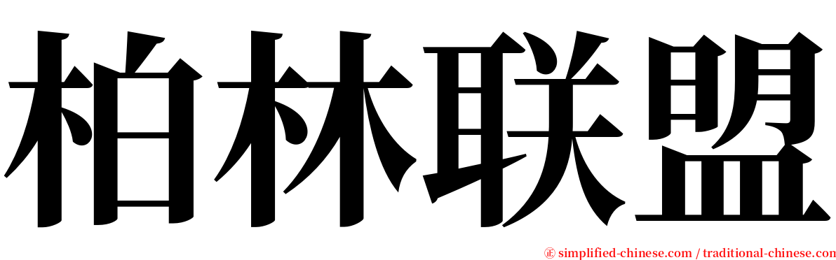 柏林联盟 serif font