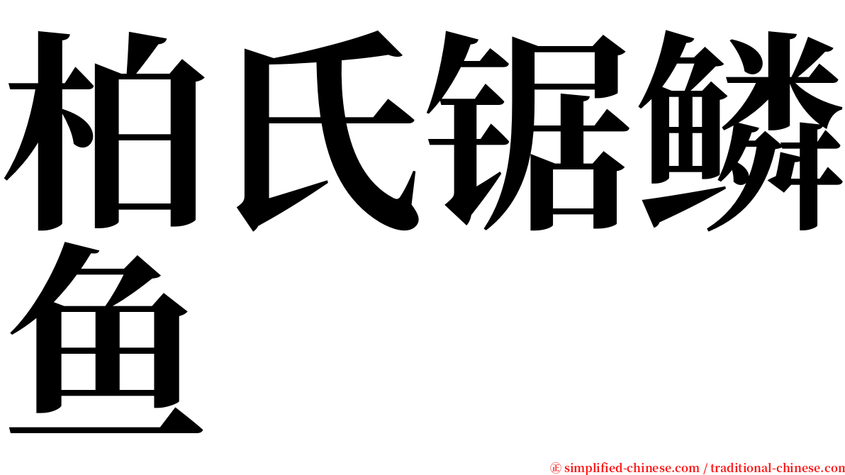 柏氏锯鳞鱼 serif font