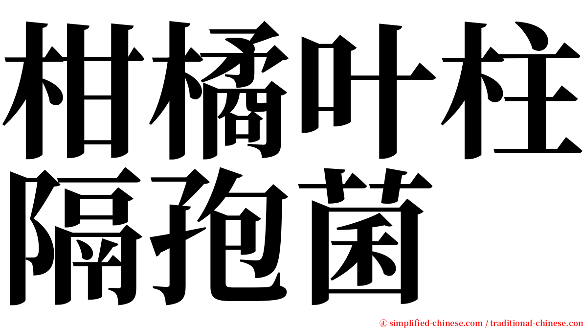 柑橘叶柱隔孢菌 serif font