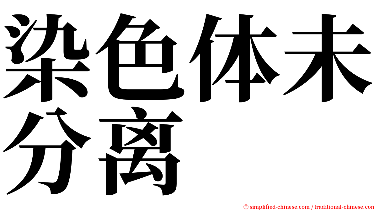 染色体未分离 serif font