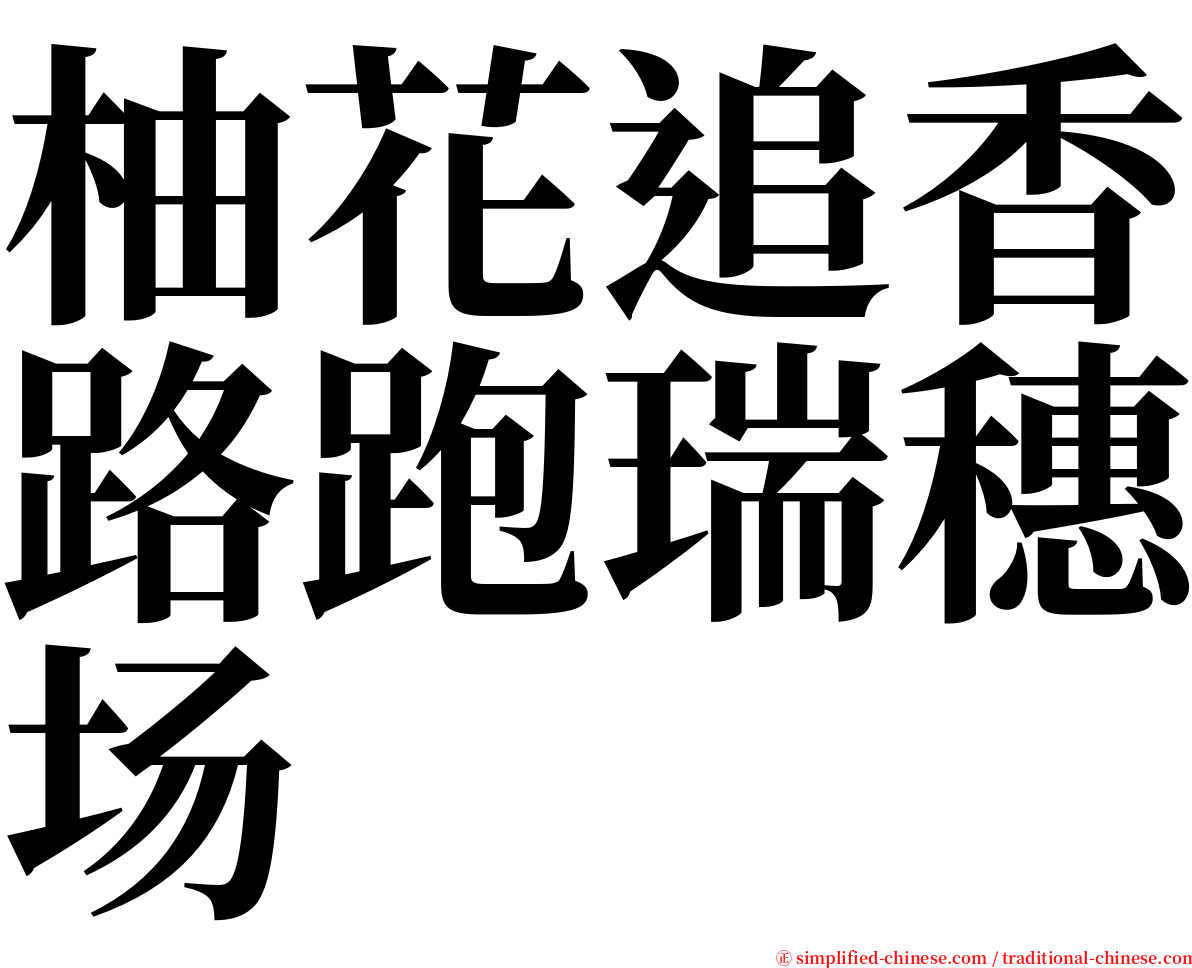 柚花追香路跑瑞穗场 serif font