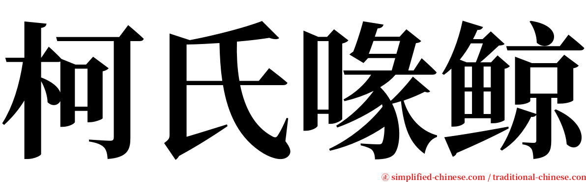 柯氏喙鲸 serif font