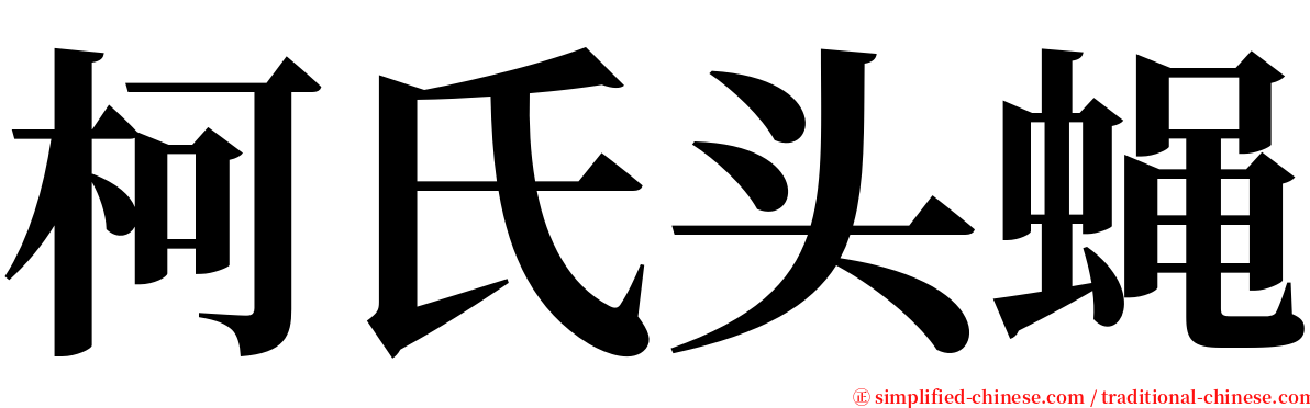 柯氏头蝇 serif font