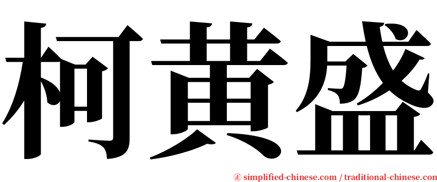 柯黄盛 serif font