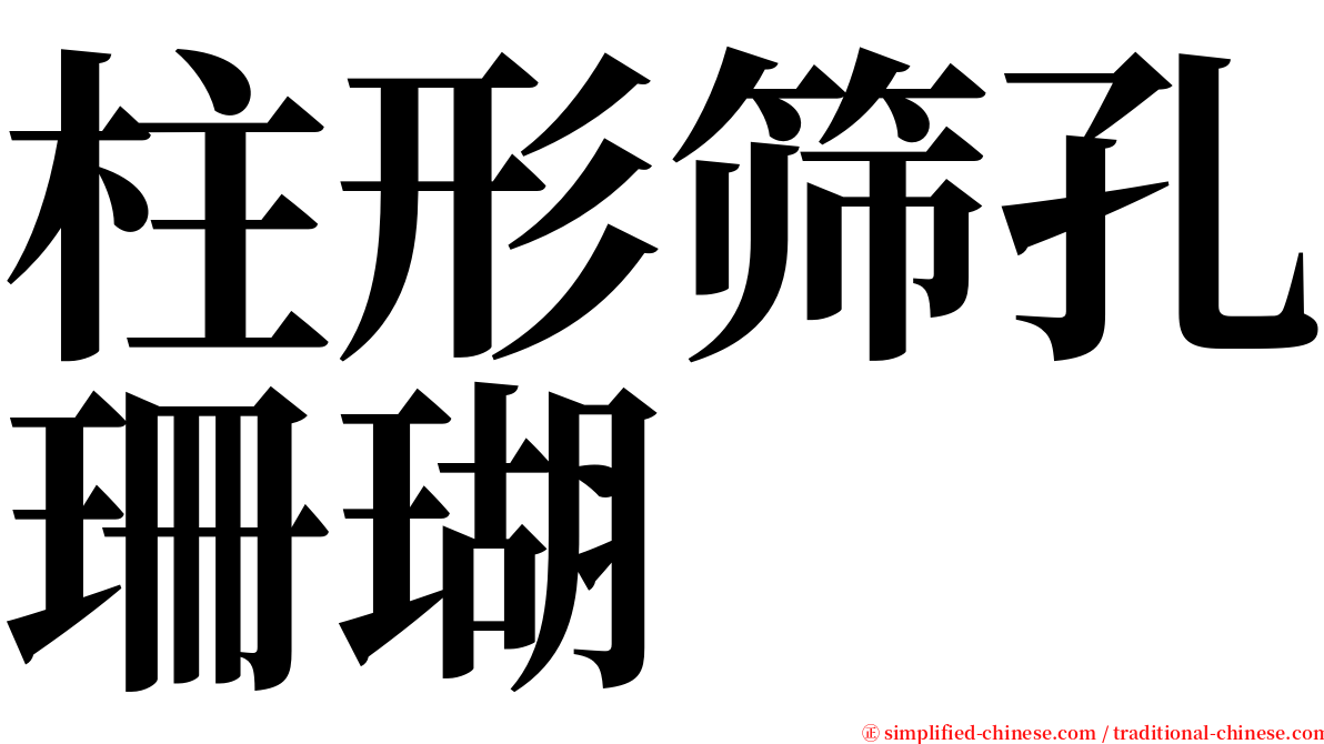 柱形筛孔珊瑚 serif font