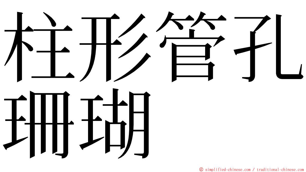 柱形管孔珊瑚 ming font