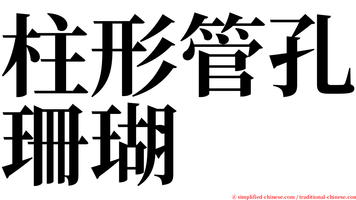 柱形管孔珊瑚 serif font