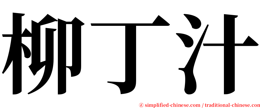 柳丁汁 serif font