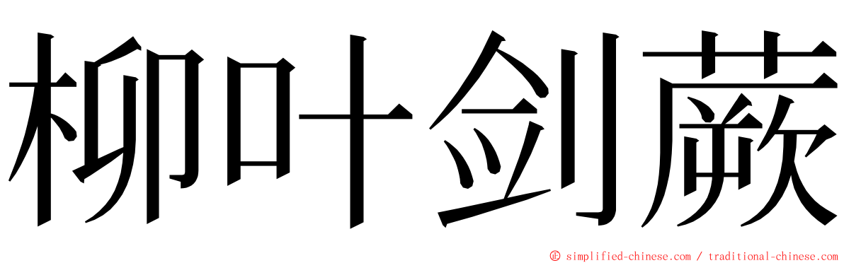 柳叶剑蕨 ming font